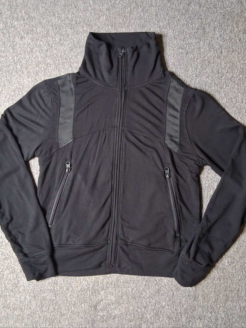 Blanc Noir Karuna Silk Trim Track Jacket Black Size S BLJ02300
